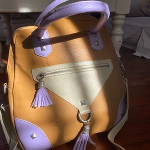 Caramel and lavender purse